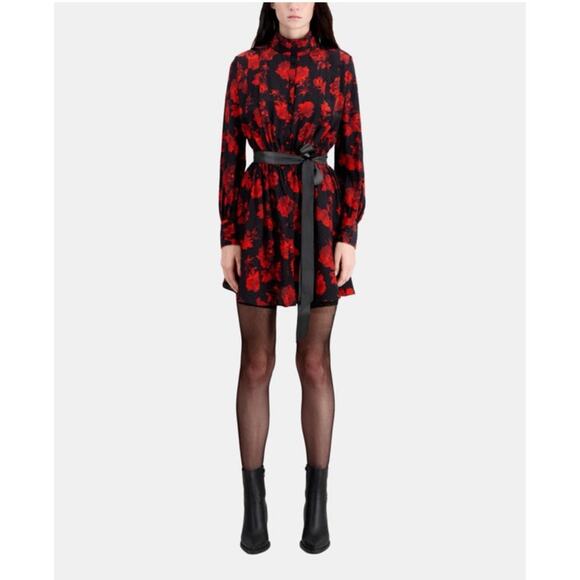 NWT The Kooples XS Romantic Mood Floral Mini Dress Puff Sleeve V-Neck $395 - Picture 1 of 7